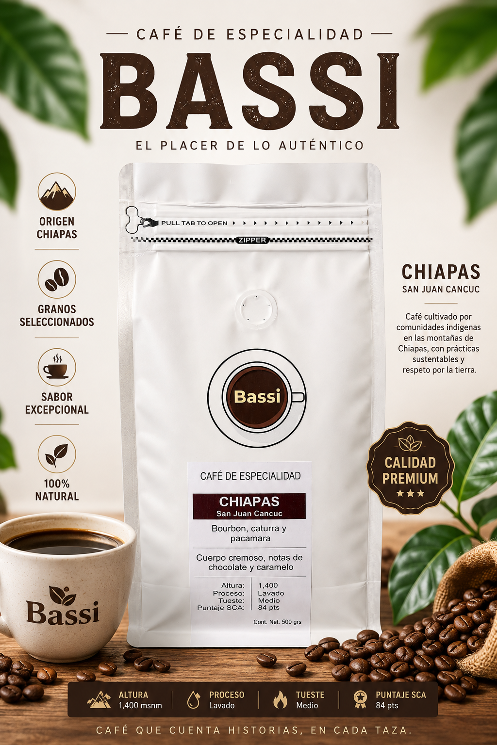 Café de especialidad | CHIAPAS | Bourbon, Caturra y Pacamara